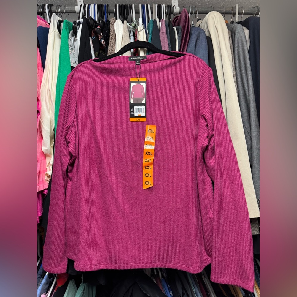 Banana Republic boatNeck Sweater in Vibrant Pink